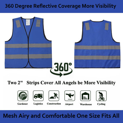 High Visibility Reflective Safety Vest Bulk Pack Class 2 Yellow Construction Work Vest Unisex Lightweight Durable Workwear