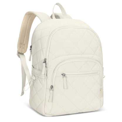 Quilted Travel Laptop Backpack Lightweight Puffer Style 16 Inch Laptop Compatible Casual Daypack Personal Item Bag