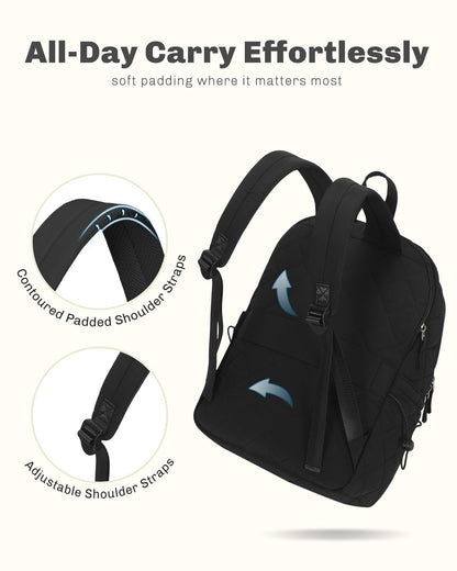 Quilted Travel Laptop Backpack Lightweight Puffer Style 16 Inch Laptop Compatible Casual Daypack Personal Item Bag