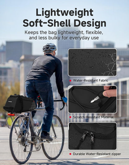 KEMIMOTO Bike Bag Rear Rack Bag Bicycle Trunk Bag