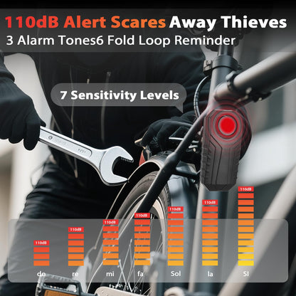 Heavy Duty Anti Theft Bike Chain Lock with Alarm Waterproof Security Lock for E Scooter Bicycle Motorcycle 37 Inch Portable Lock Bag