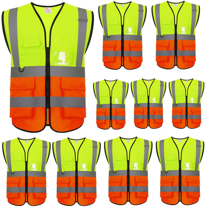 High Visibility Reflective Safety Vest with Pockets Wholesale Work Safety Vest Neon Mesh Adjustable Unisex Outdoor Gear