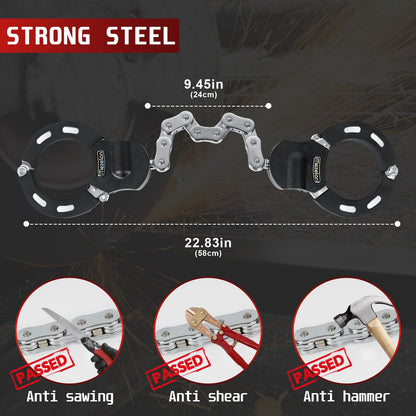 Heavy Duty Anti Theft Bike Chain Lock 8mm with Keys Weather Resistant Security Lock for E Bike Electric Scooter Motorcycle