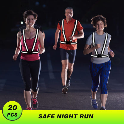 High Visibility Reflective Safety Vest Adjustable Lightweight Reflector Straps Construction Running Safety Gear Unisex Vest