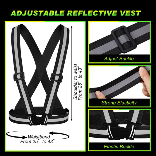 High Visibility Reflective Safety Vest Adjustable Lightweight Reflector Straps Construction Running Safety Gear Unisex Vest