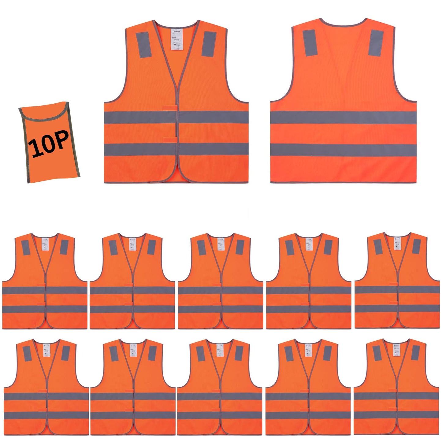 High Visibility Reflective Safety Vest Bulk Pack Class 2 Yellow Construction Work Vest Unisex Lightweight Durable Workwear