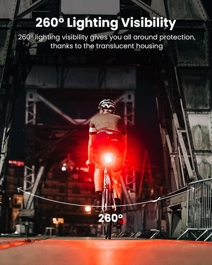 USB Rechargeable Bike Headlight and Taillight Set 1200LM 150LM Night Riding Waterproof Compact