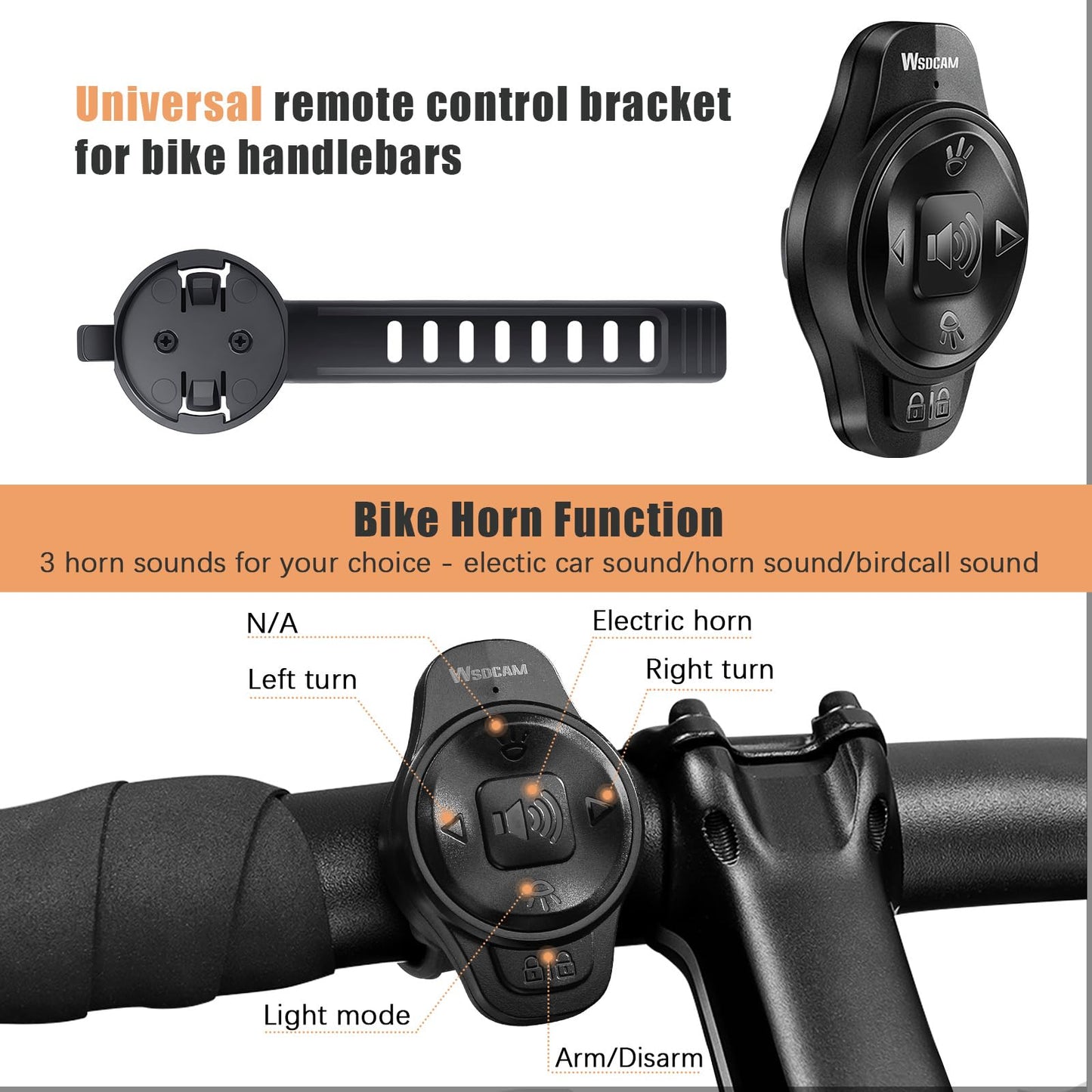 Smart Bike Rear Tail Light Turn Signal Brake Light Alarm Horn Remote Control USB Rechargeable Waterproof Bicycle Safety Light Auto On Off