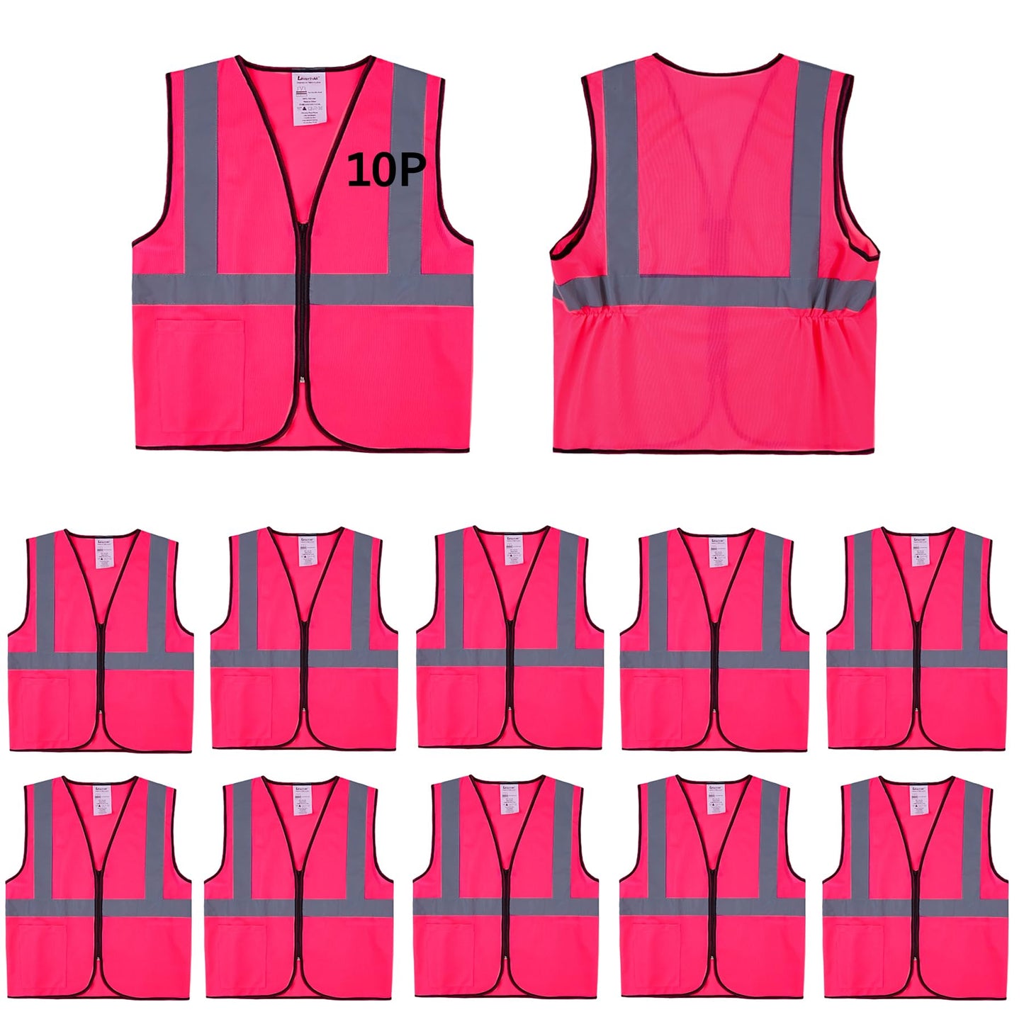 High Visibility Reflective Safety Vest Bulk Pack Class 2 Yellow Construction Work Vest Unisex Lightweight Durable Workwear