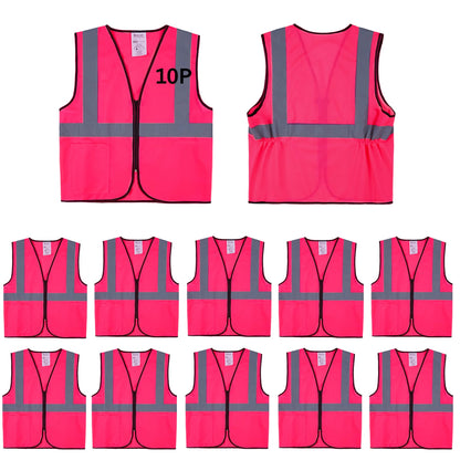 High Visibility Reflective Safety Vest Bulk Pack Class 2 Yellow Construction Work Vest Unisex Lightweight Durable Workwear