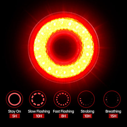 USB Rechargeable Bike Lights Front and Rear Set Dual LED High Low Beam 6000mAh IPX6 Waterproof Aluminum Alloy