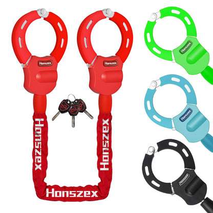 Heavy Duty Anti Theft Handcuff Chain Lock Waterproof Security Lock with Key for Electric Scooter Bike E Bike Motorcycle