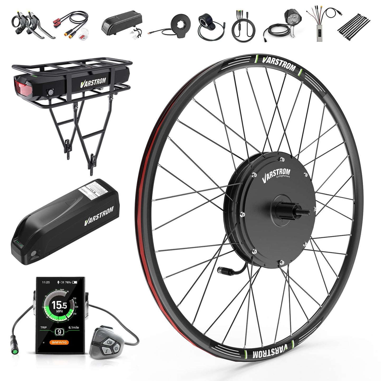 Electric Bike Conversion Kit 48V 1000W 1500W Hub Motor Front Rear Wheel 26–29 Inch Display Optional E Bike Kit