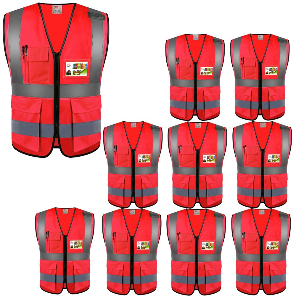 High Visibility Reflective Safety Vest with Pockets Wholesale Work Safety Vest Neon Mesh Adjustable Unisex Outdoor Gear