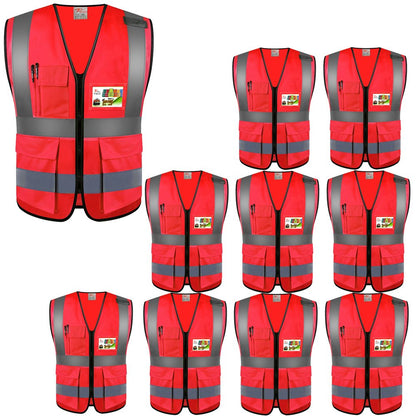 High Visibility Reflective Safety Vest with Pockets Wholesale Work Safety Vest Neon Mesh Adjustable Unisex Outdoor Gear