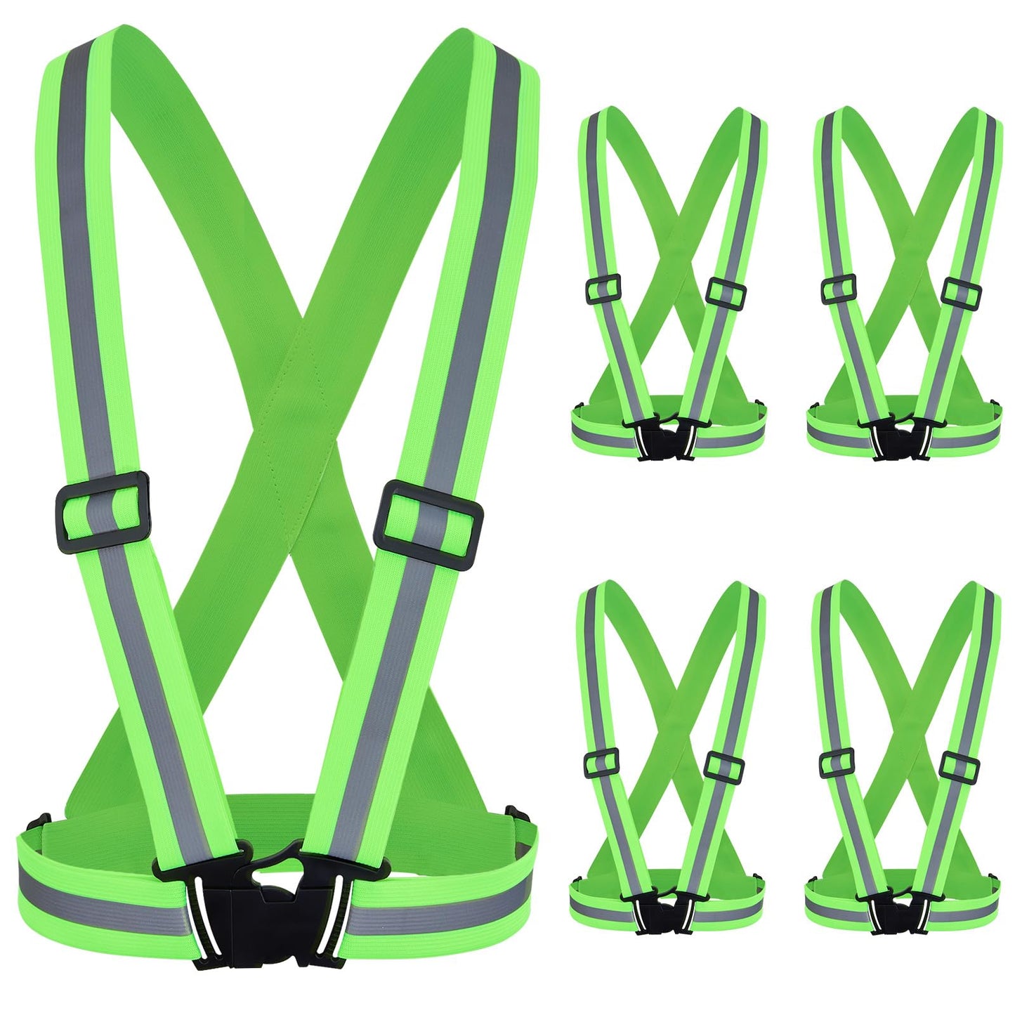 High Visibility Reflective Safety Vest Adjustable Lightweight Reflector Straps Construction Running Safety Gear Unisex Vest