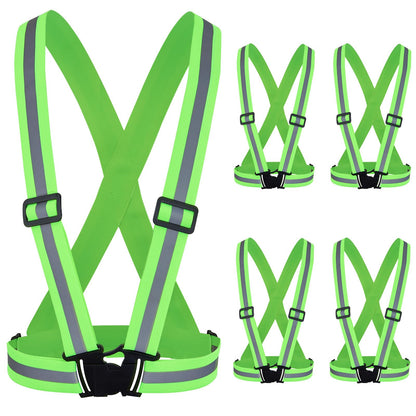 High Visibility Reflective Safety Vest Adjustable Lightweight Reflector Straps Construction Running Safety Gear Unisex Vest