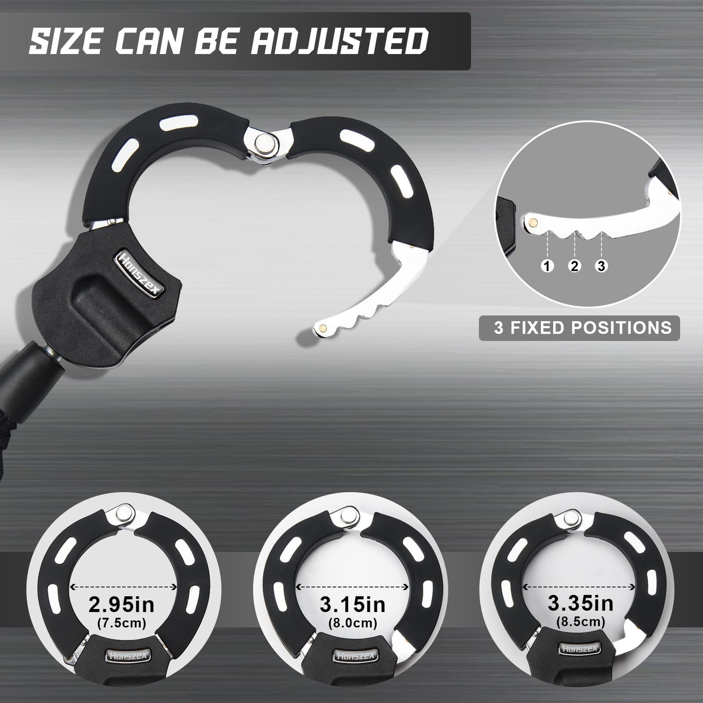 Heavy Duty Anti Theft Handcuff Chain Lock Waterproof Security Lock with Key for Electric Scooter Bike E Bike Motorcycle
