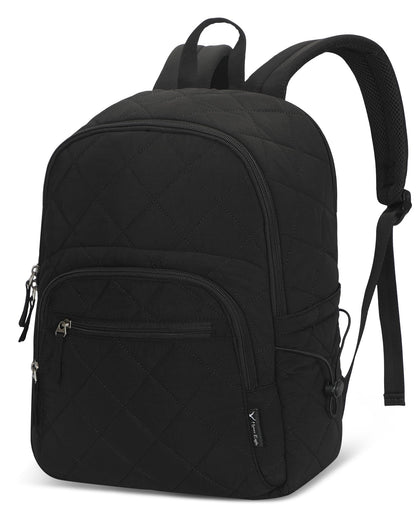 Quilted Travel Laptop Backpack Lightweight Puffer Style 16 Inch Laptop Compatible Casual Daypack Personal Item Bag