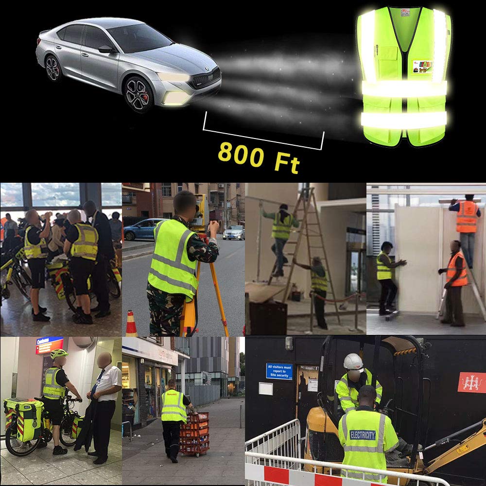 High Visibility Reflective Safety Vest with Pockets Wholesale Work Safety Vest Neon Mesh Adjustable Unisex Outdoor Gear