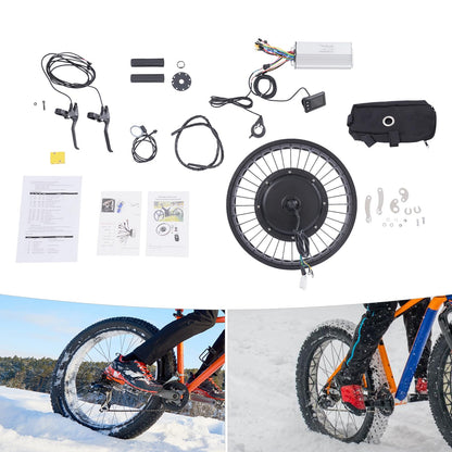 20 Inch 48V 2000W Rear Wheel Electric Bike Conversion Kit Fat Tire Brushless Gearless Hub Motor LCD Display Snow Bike Compatible Kit
