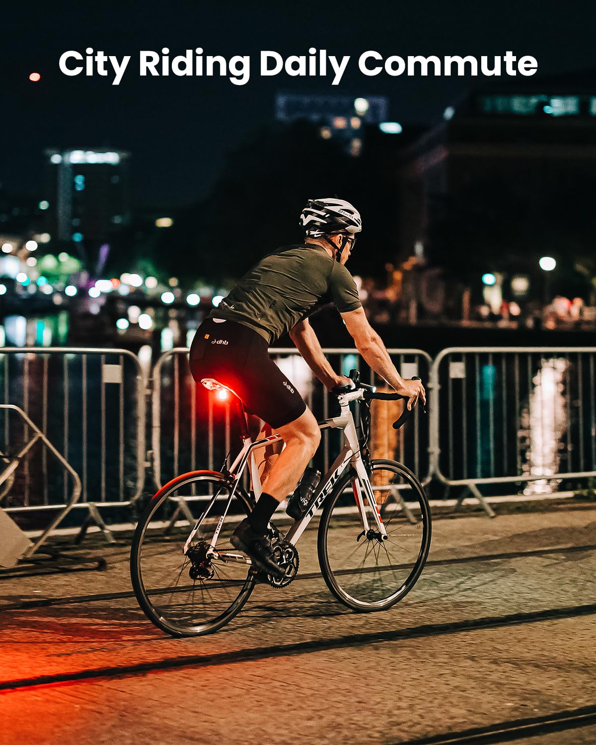 USB Rechargeable Bike Headlight and Taillight Set 1200LM 150LM Night Riding Waterproof Compact