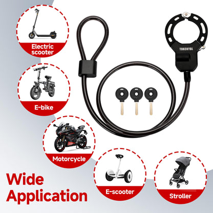 Heavy Duty Anti Theft Chain Lock 8mm Weatherproof Security Lock with Keys Scooter Bike Motorcycle Portable Security Lock