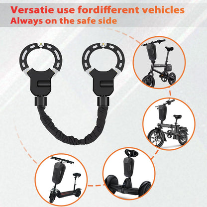 Heavy Duty Anti Theft Bike Chain Lock with Alarm Waterproof Security Lock for E Scooter Bicycle Motorcycle 37 Inch Portable Lock Bag