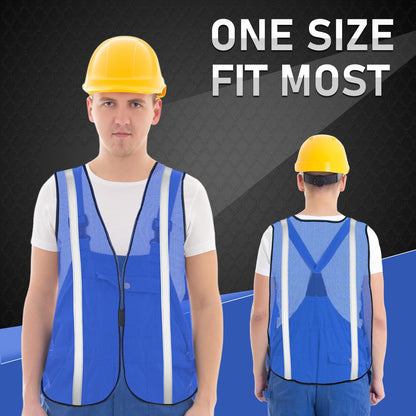 High Visibility Reflective Safety Vest Neon Mesh Adjustable Universal Size Construction Work Safety Vest Unisex Lightweight Breathable Safety Gear