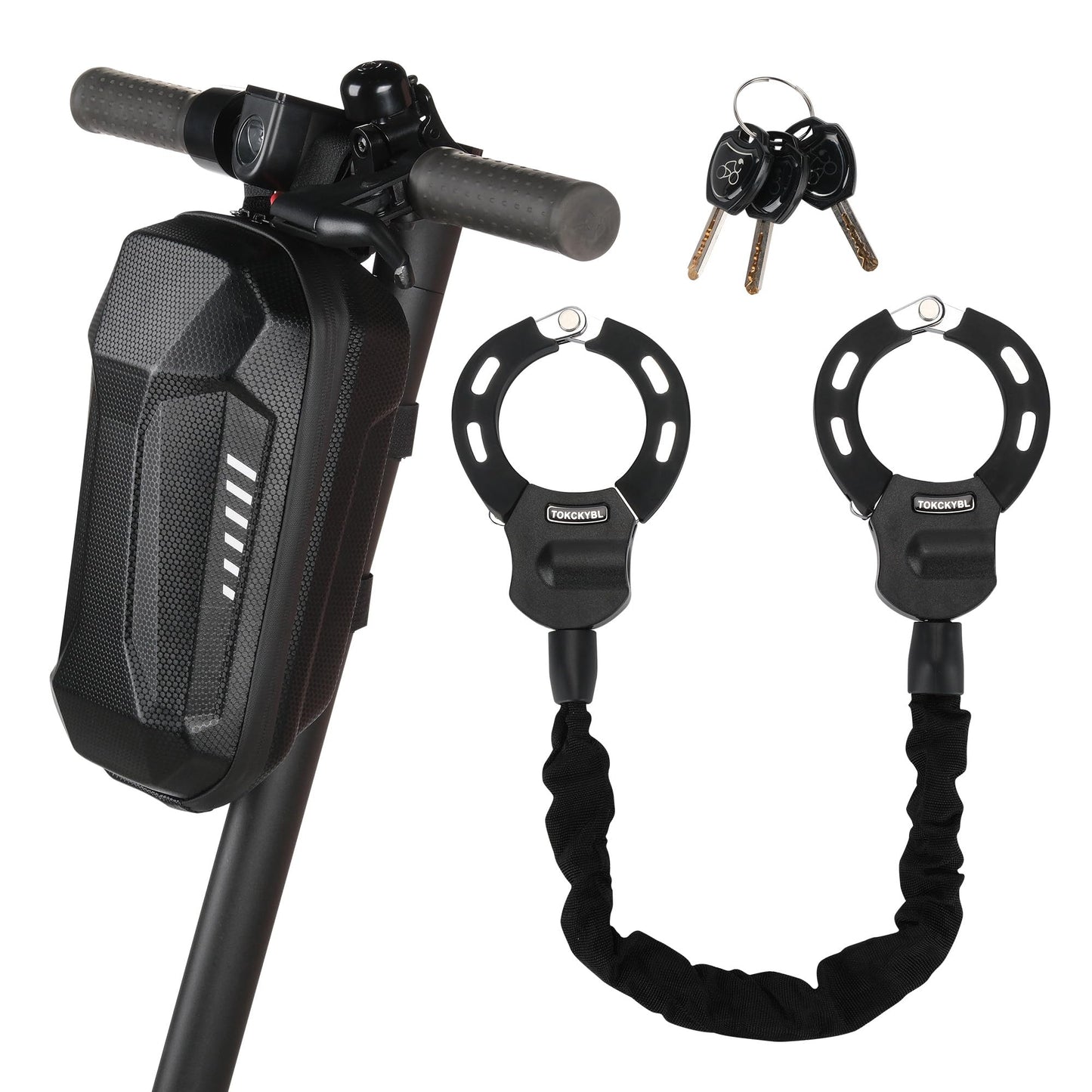 Heavy Duty Anti Theft Chain Lock 8mm Weatherproof Security Lock with Keys Scooter Bike Motorcycle Portable Security Lock