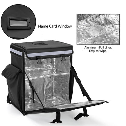 Insulated Food Delivery Backpack Waterproof Top Front Loading Multi Compartment Thermal Courier Bag Bike Delivery Compact Heavy Duty