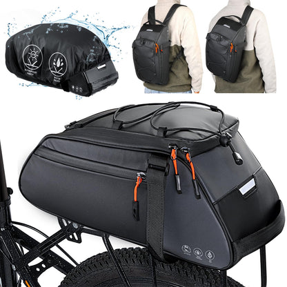 Waterproof Bike Rear Rack Bag 7L Reflective Bicycle Trunk Pannier Storage Saddle Carrier Compact Cycling Outdoor Travel