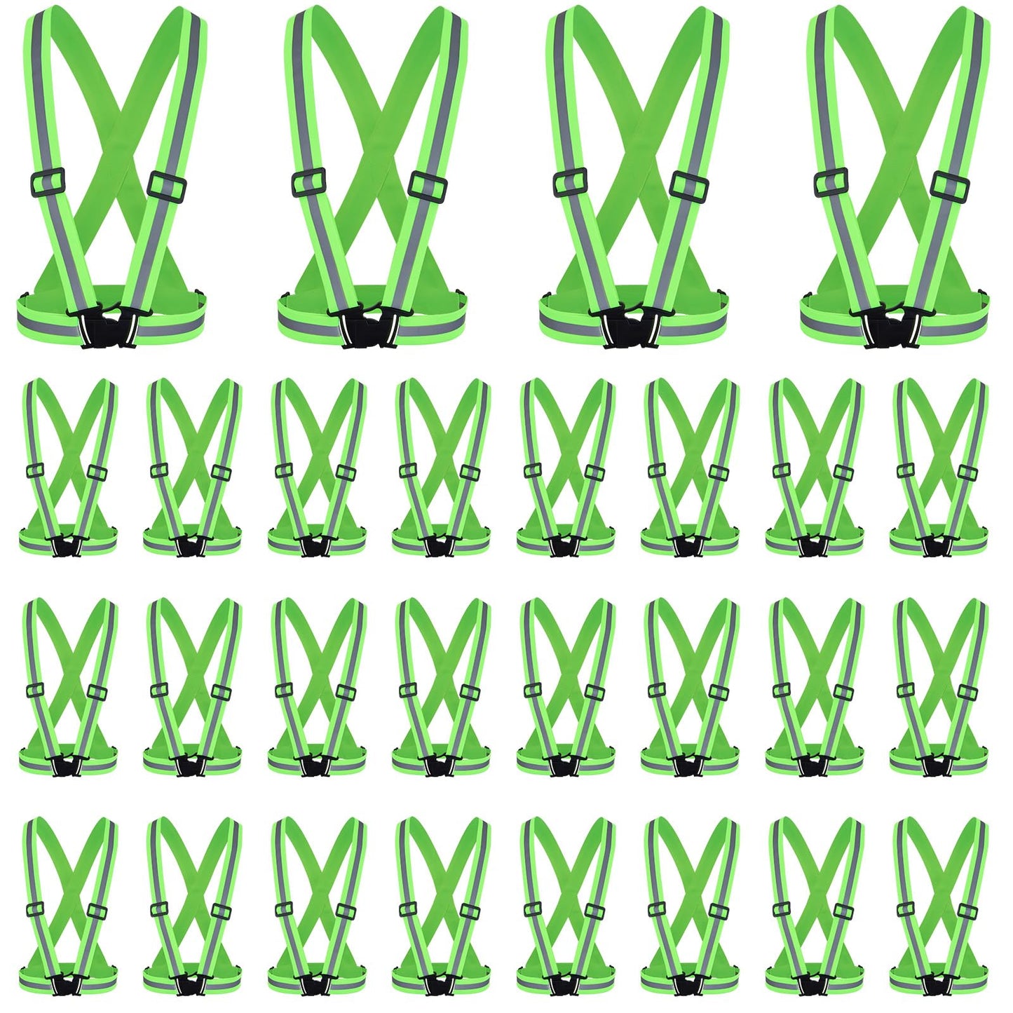 High Visibility Reflective Safety Vest Adjustable Lightweight Reflector Straps Construction Running Safety Gear Unisex Vest
