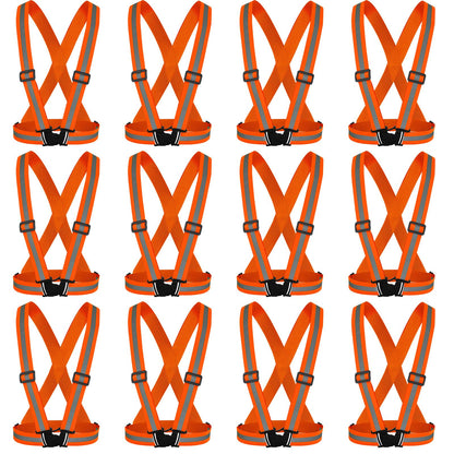 High Visibility Reflective Safety Vest Adjustable Lightweight Reflector Straps Construction Running Safety Gear Unisex Vest