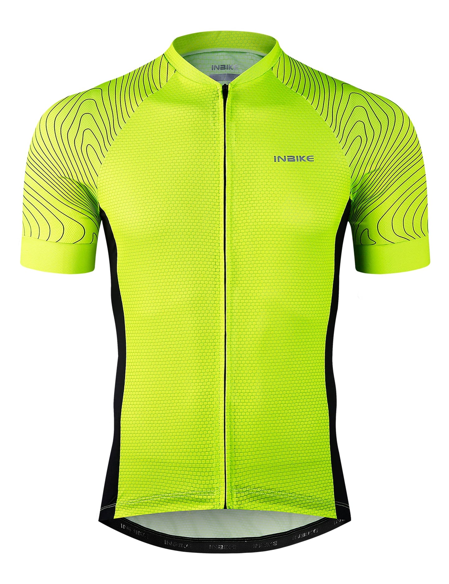 Men’s Cycling Jersey Moisture Wicking Quick Dry Short Sleeve Reflective 3 Rear Pockets Performance Bike Shirt