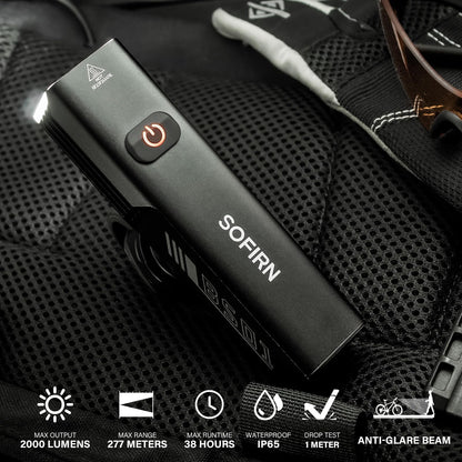 USB Rechargeable Bike Headlight Super Bright Night Riding IP65 Waterproof Quick Release Mount Compact Urban MTB Light