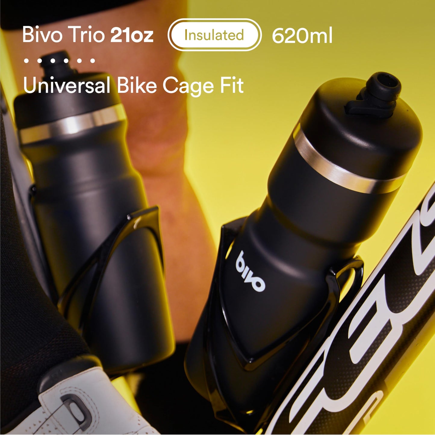 Insulated Stainless Steel Bike Water Bottle 21oz High Flow Nozzle Fits Most Cages Keeps Drinks Cold Long Lasting Dishwasher Safe