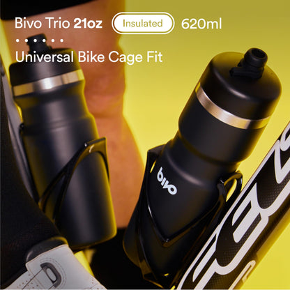 Insulated Stainless Steel Bike Water Bottle 21oz High Flow Nozzle Fits Most Cages Keeps Drinks Cold Long Lasting Dishwasher Safe