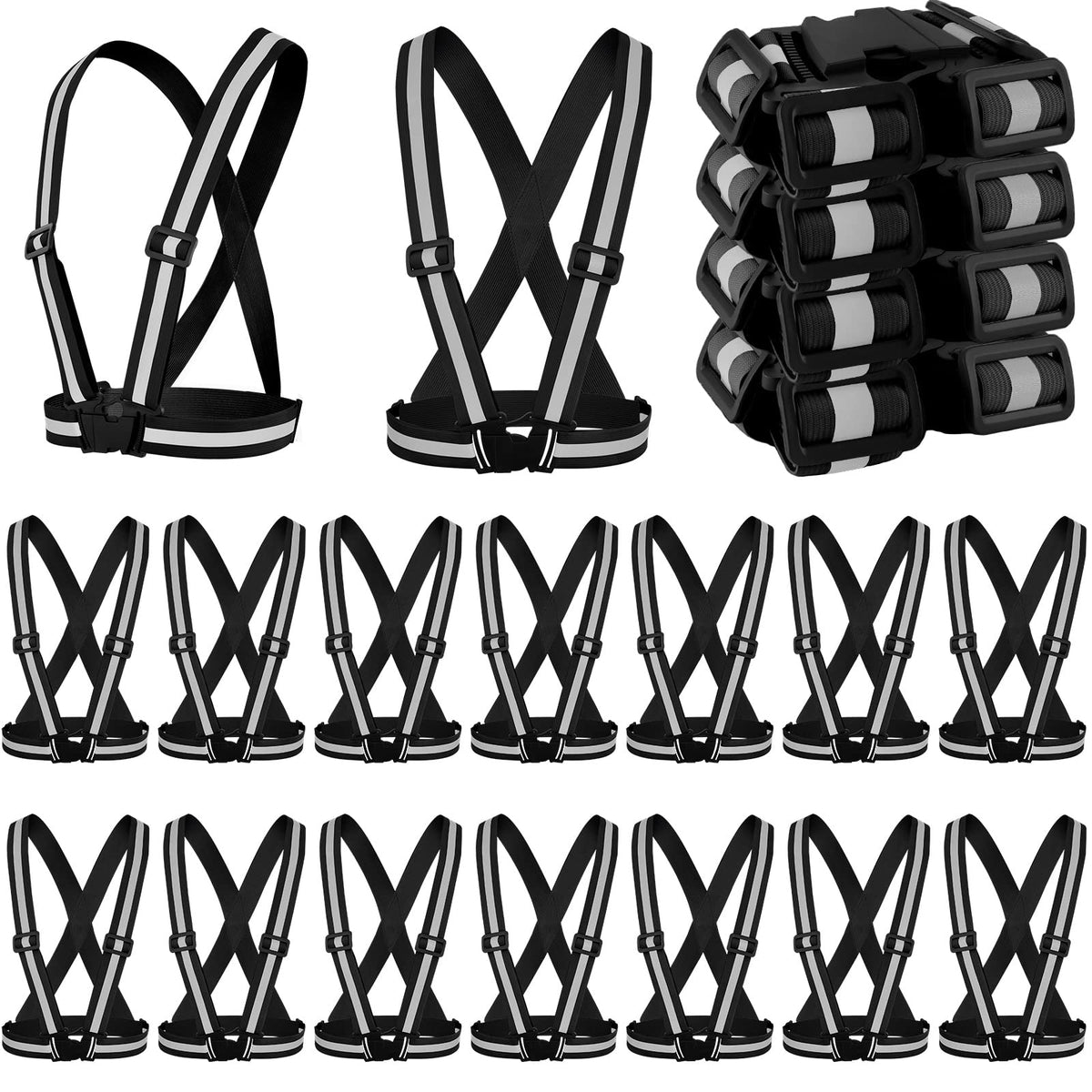 High Visibility Reflective Safety Vest Adjustable Lightweight Reflector Straps Construction Running Safety Gear Unisex Vest