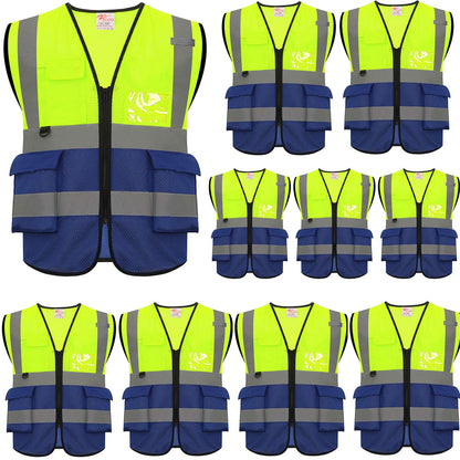 High Visibility Reflective Safety Vest with Pockets Wholesale Work Safety Vest Neon Mesh Adjustable Unisex Outdoor Gear