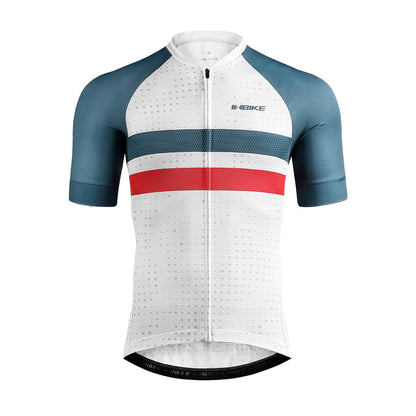 Men’s Cycling Jersey Moisture Wicking Quick Dry Short Sleeve Reflective 3 Rear Pockets Performance Bike Shirt