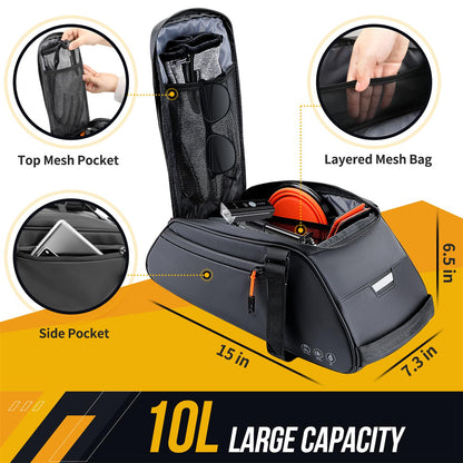 Waterproof Bike Rear Rack Bag 7L Reflective Bicycle Trunk Pannier Storage Saddle Carrier Compact Cycling Outdoor Travel