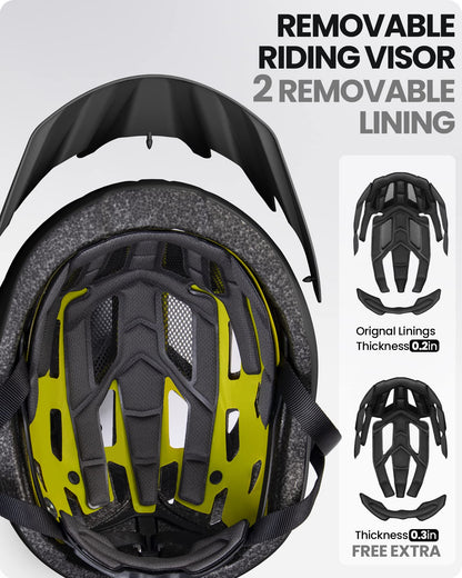 MIPS Cycling Helmet with Removable Liners Ventilated Adjustable Fit Lightweight Multi Use Bike Helmet