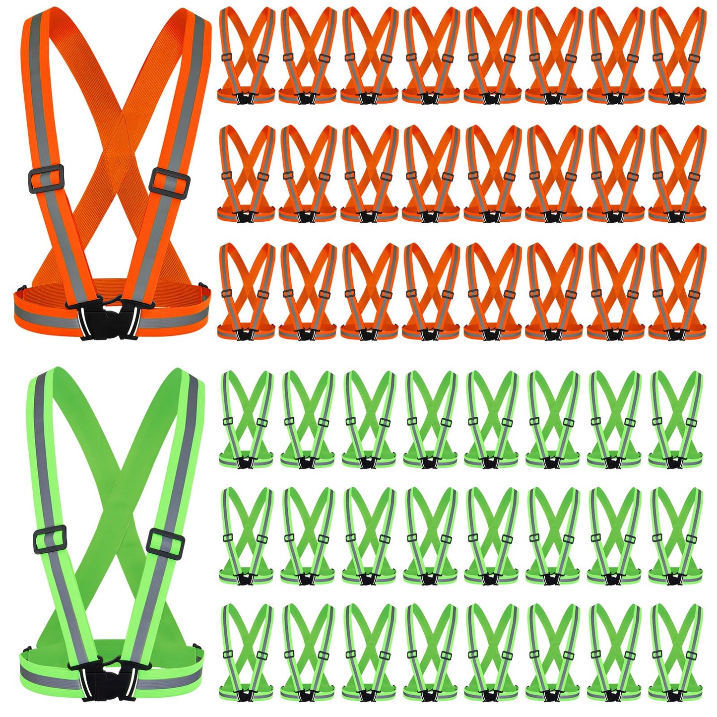 High Visibility Reflective Safety Vest Adjustable Lightweight Reflector Straps Construction Running Safety Gear Unisex Vest