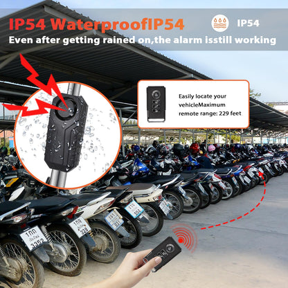Heavy Duty Anti Theft Bike Chain Lock with Alarm Waterproof Security Lock for E Scooter Bicycle Motorcycle 37 Inch Portable Lock Bag