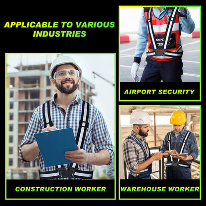 High Visibility Reflective Safety Vest Adjustable Lightweight Reflector Straps Construction Running Safety Gear Unisex Vest