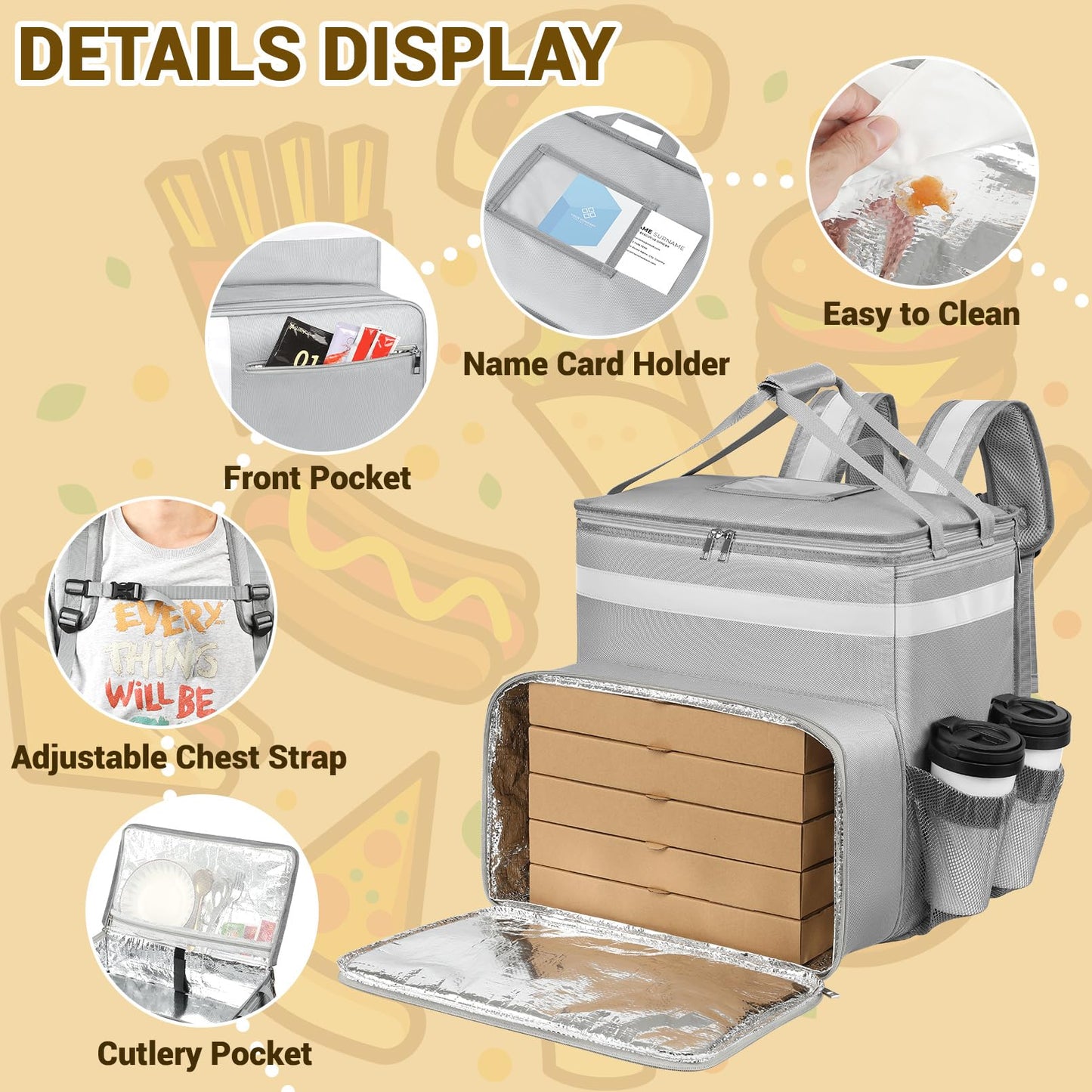 Jiefeike Food Delivery Backpack