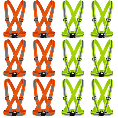 High Visibility Reflective Safety Vest Adjustable Lightweight Reflector Straps Construction Running Safety Gear Unisex Vest