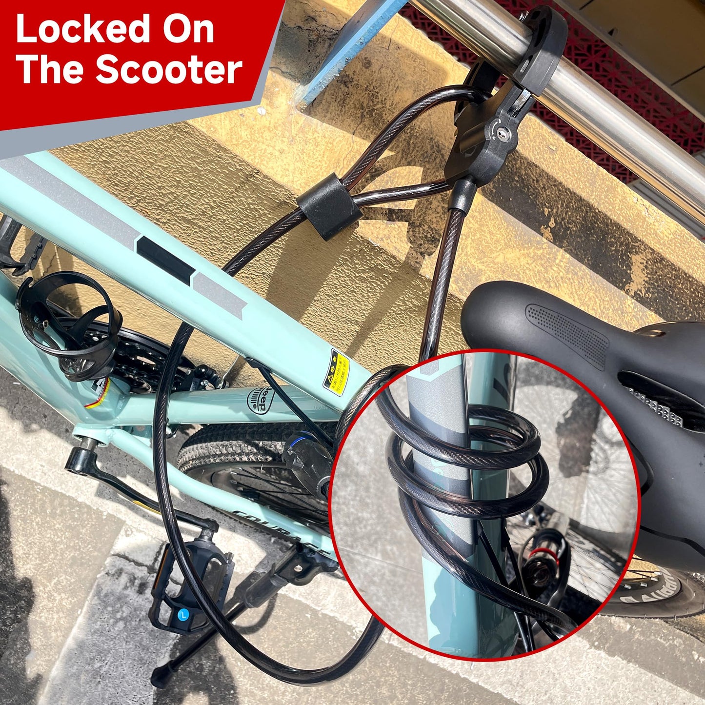 Heavy Duty Anti Theft Chain Lock 8mm Weatherproof Security Lock with Keys Scooter Bike Motorcycle Portable Security Lock