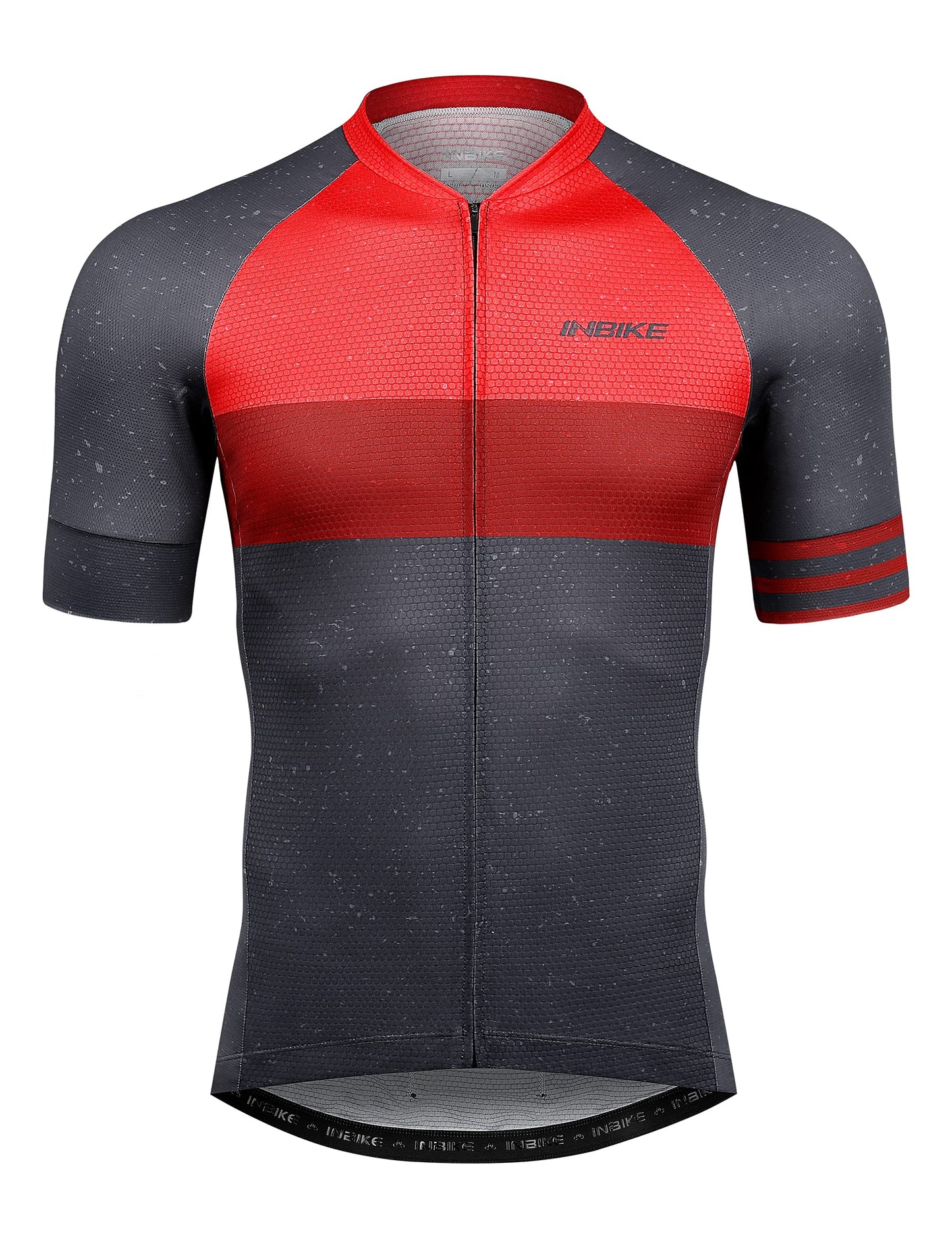 Men’s Cycling Jersey Moisture Wicking Quick Dry Short Sleeve Reflective 3 Rear Pockets Performance Bike Shirt